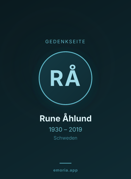 Gedenkportrait von Rune Åhlund