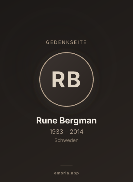 Gedenkportrait von Rune Bergman