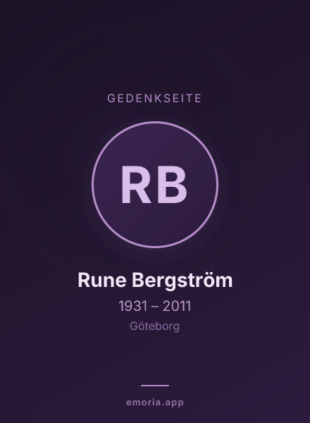 Gedenkportrait von Rune Bergström