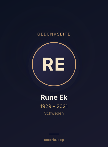 Gedenkportrait von Rune Ek