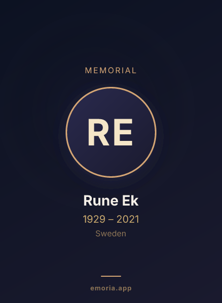 Memorial portrait of Rune Ek