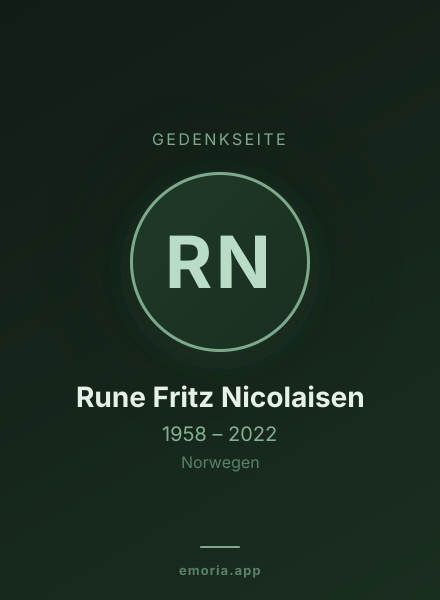 Gedenkportrait von Rune Fritz Nicolaisen