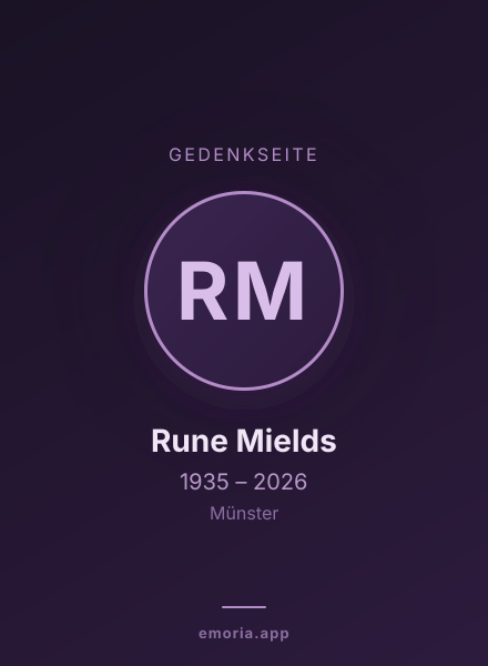 Gedenkportrait von Rune Mields