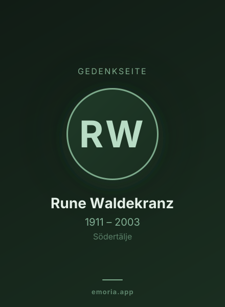Gedenkportrait von Rune Waldekranz