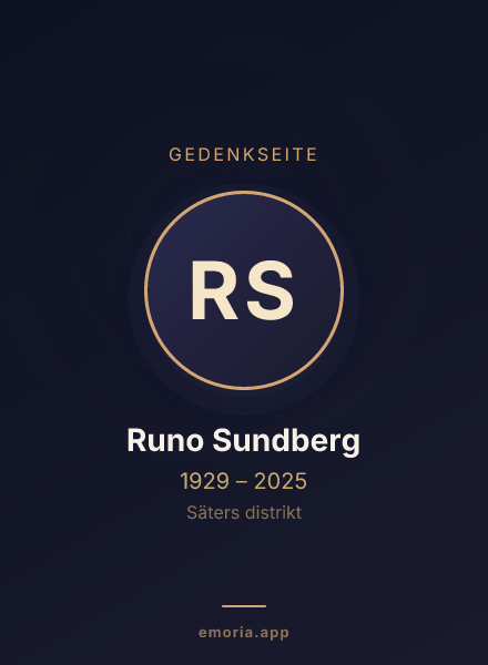 Gedenkportrait von Runo Sundberg