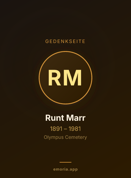 Gedenkportrait von Runt Marr