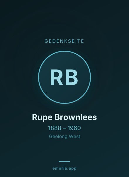 Gedenkportrait von Rupe Brownlees