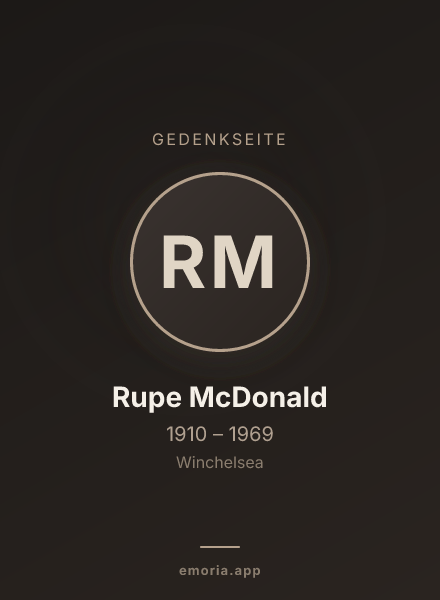 Gedenkportrait von Rupe McDonald