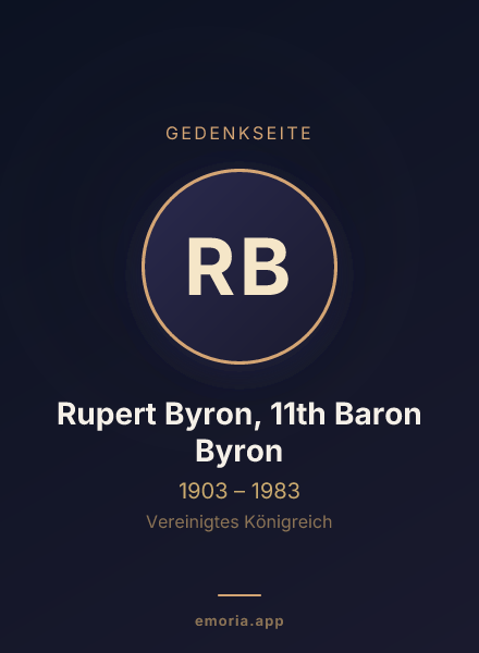 Gedenkportrait von Rupert Byron, 11th Baron Byron