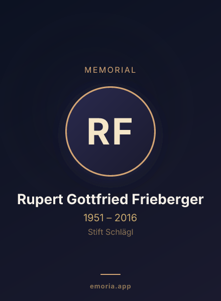 Memorial portrait of Rupert Gottfried Frieberger
