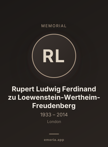 Memorial portrait of Rupert Ludwig Ferdinand zu Loewenstein-Wertheim-Freudenberg