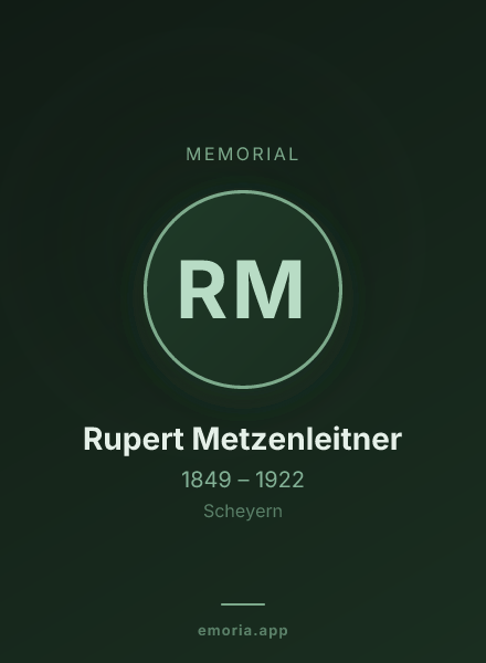 Memorial portrait of Rupert Metzenleitner