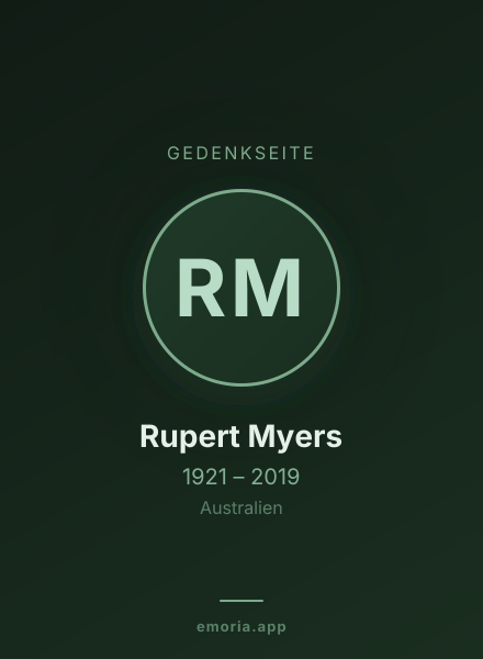 Gedenkportrait von Rupert Myers