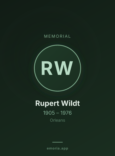 Memorial portrait of Rupert Wildt