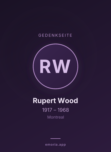 Gedenkportrait von Rupert Wood