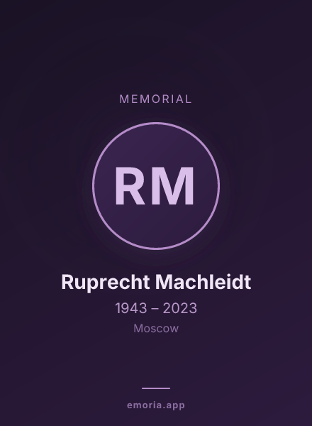 Memorial portrait of Ruprecht Machleidt