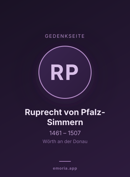Gedenkportrait von Ruprecht von Pfalz-Simmern