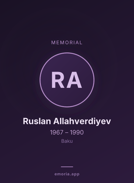 Memorial portrait of Ruslan Allahverdiyev