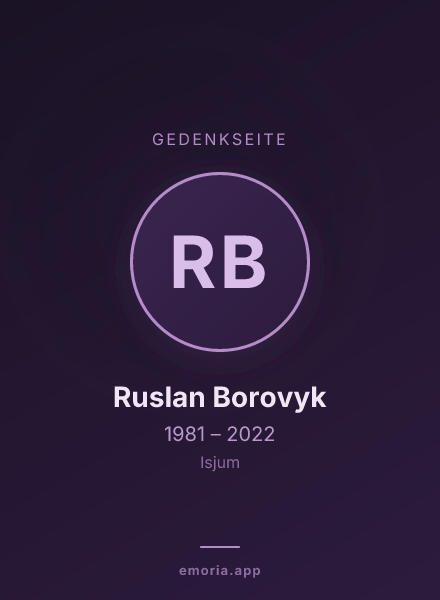 Gedenkportrait von Ruslan Borovyk