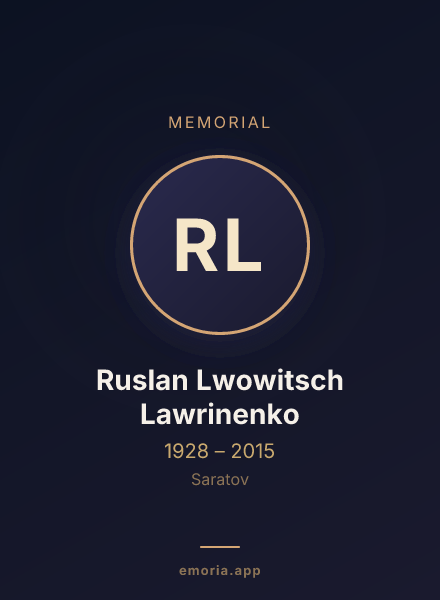 Memorial portrait of Ruslan Lwowitsch Lawrinenko