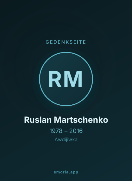Gedenkportrait von Ruslan Martschenko