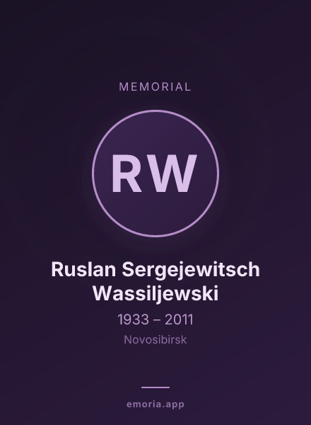 Memorial portrait of Ruslan Sergejewitsch Wassiljewski