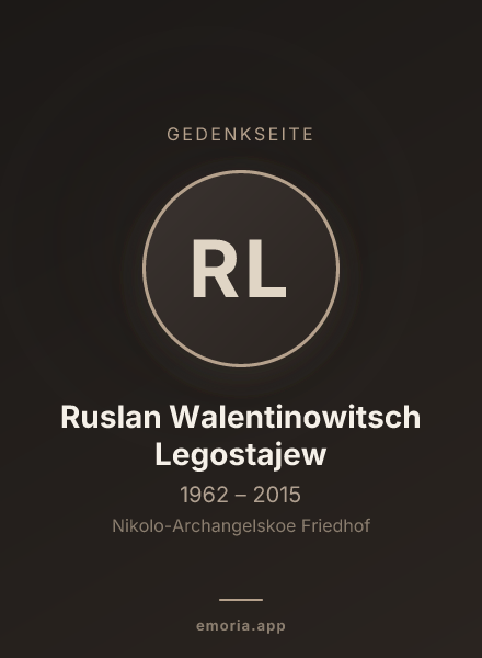 Gedenkportrait von Ruslan Walentinowitsch Legostajew