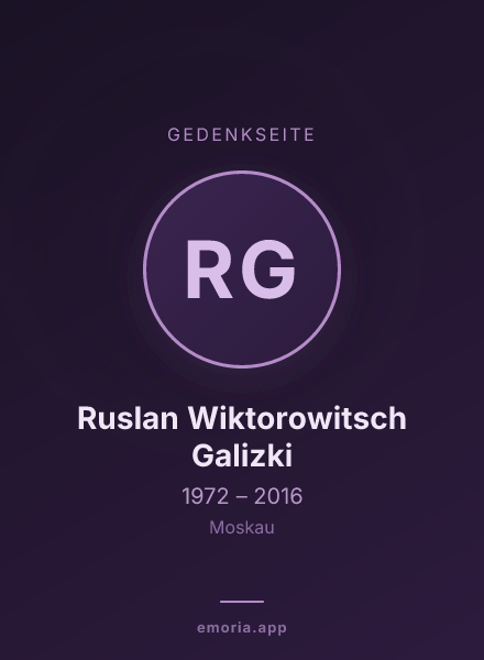 Gedenkportrait von Ruslan Wiktorowitsch Galizki