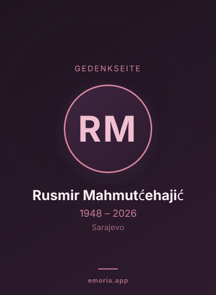 Gedenkportrait von Rusmir Mahmutćehajić