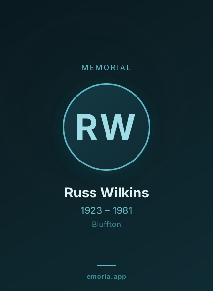 Memorial portrait of Russ Wilkins