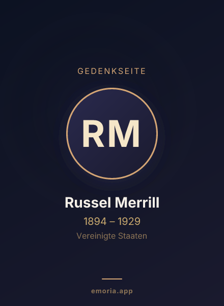 Gedenkportrait von Russel Merrill