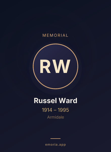 Memorial portrait of Russel Ward