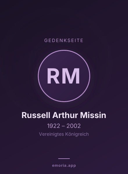 Gedenkportrait von Russell Arthur Missin