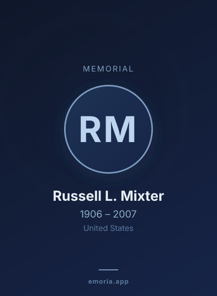 Memorial portrait of Russell L. Mixter