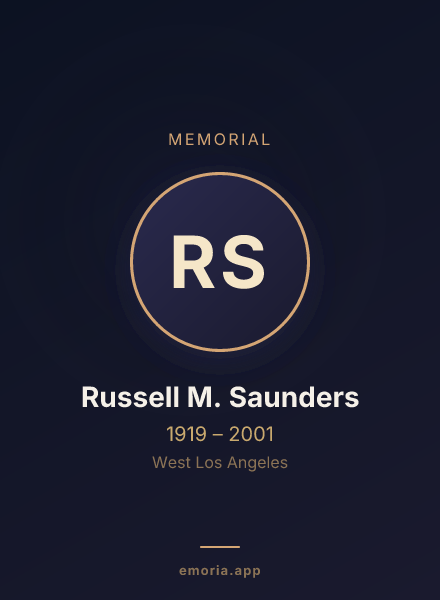 Memorial portrait of Russell M. Saunders