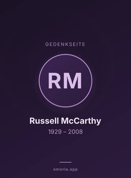 Gedenkportrait von Russell McCarthy