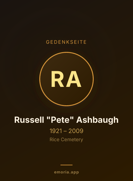 Gedenkportrait von Russell "Pete" Ashbaugh