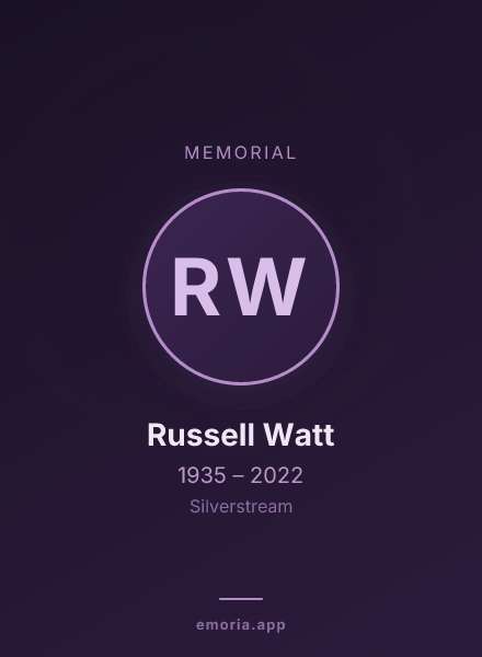 Memorial portrait of Russell Watt