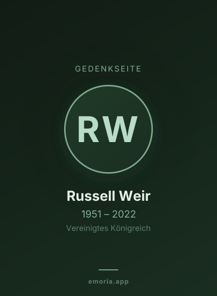 Gedenkportrait von Russell Weir