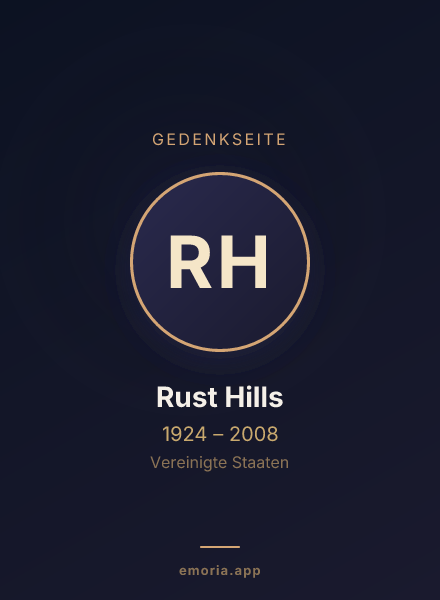 Gedenkportrait von Rust Hills