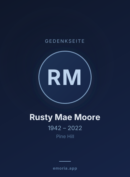 Gedenkportrait von Rusty Mae Moore