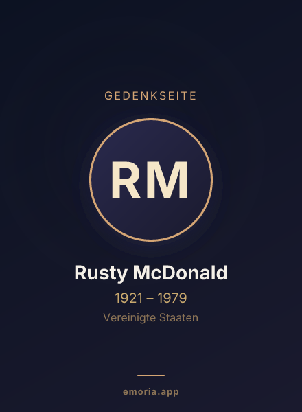 Gedenkportrait von Rusty McDonald