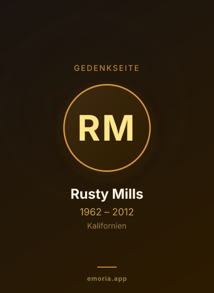 Gedenkportrait von Rusty Mills