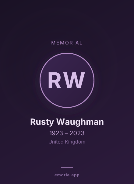 Memorial portrait of Rusty Waughman