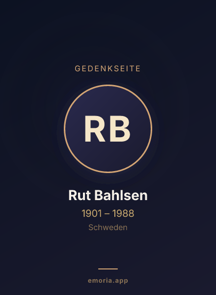 Gedenkportrait von Rut Bahlsen