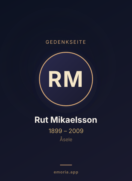 Gedenkportrait von Rut Mikaelsson