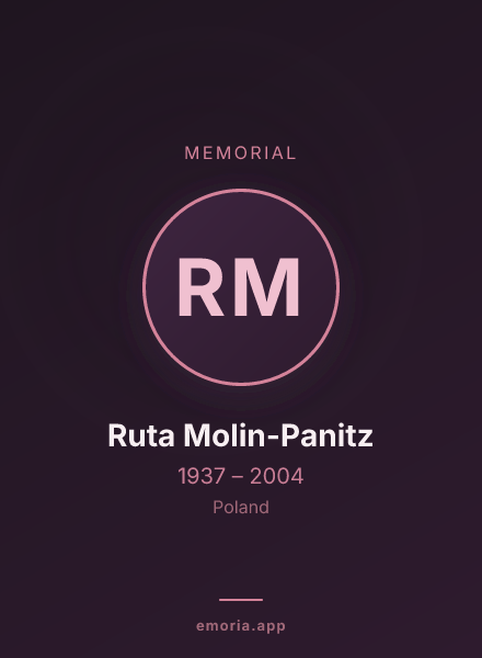 Memorial portrait of Ruta Molin-Panitz