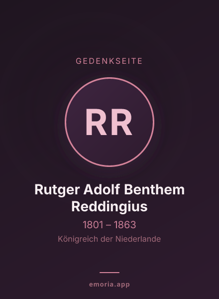 Gedenkportrait von Rutger Adolf Benthem Reddingius