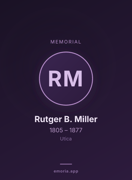 Memorial portrait of Rutger B. Miller