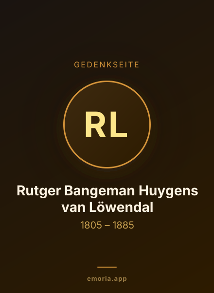 Gedenkportrait von Rutger Bangeman Huygens van Löwendal